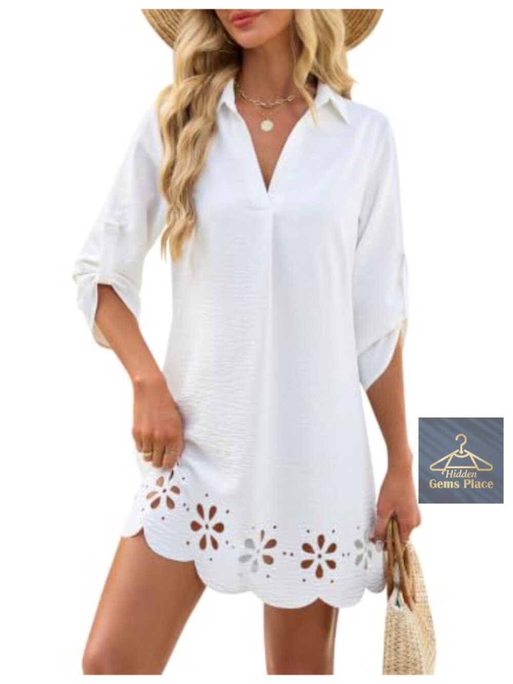 Women's Swimsuit Coverup Beach Swim Cover Up Flowy A-Line Beach Dress